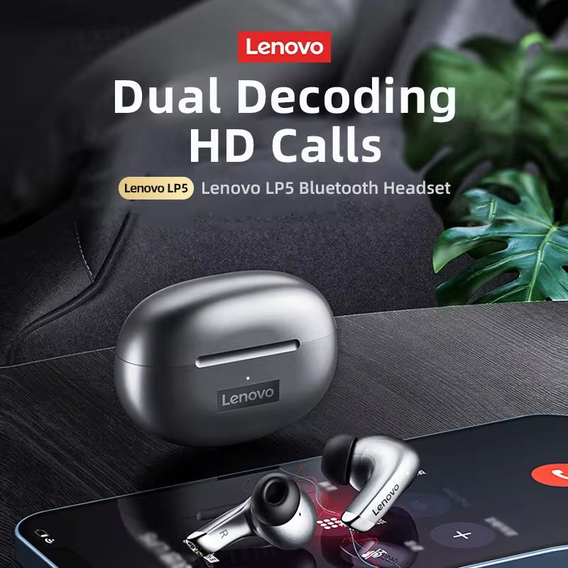 LP5 Wireless Bluetooth Earbuds - HiFi Music Headphones, Sports Waterproof Headset with Microphone for Business Use